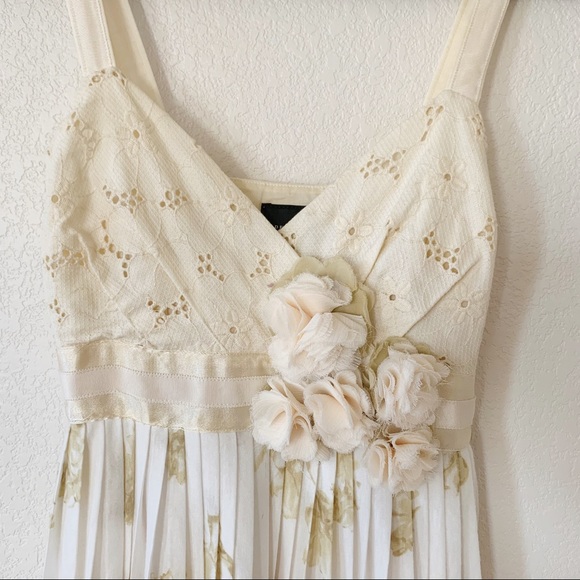 Anthropologie Deletta Cream Floral Dress - Picture 3 of 4